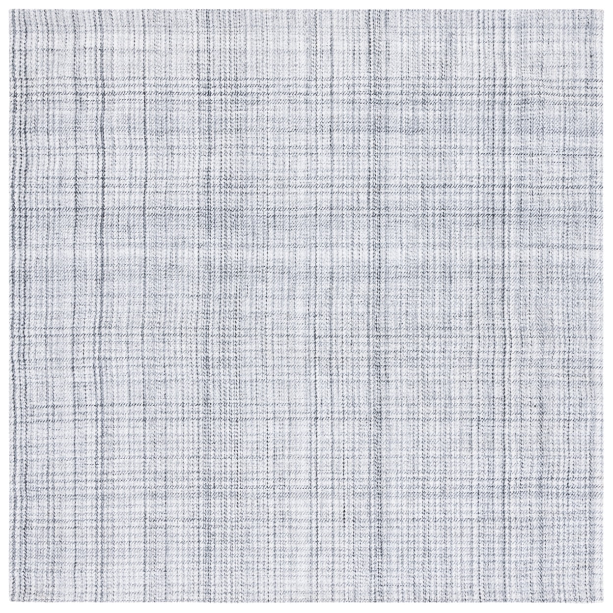 Ivory Synthetic Flat Woven Square Area Rug, 6 x 6 ft