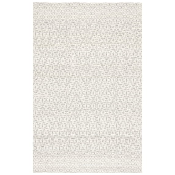 SAFAVIEH Marbella Ema Geometric Area Rug, Ivory/Black, 6' x 6' Square