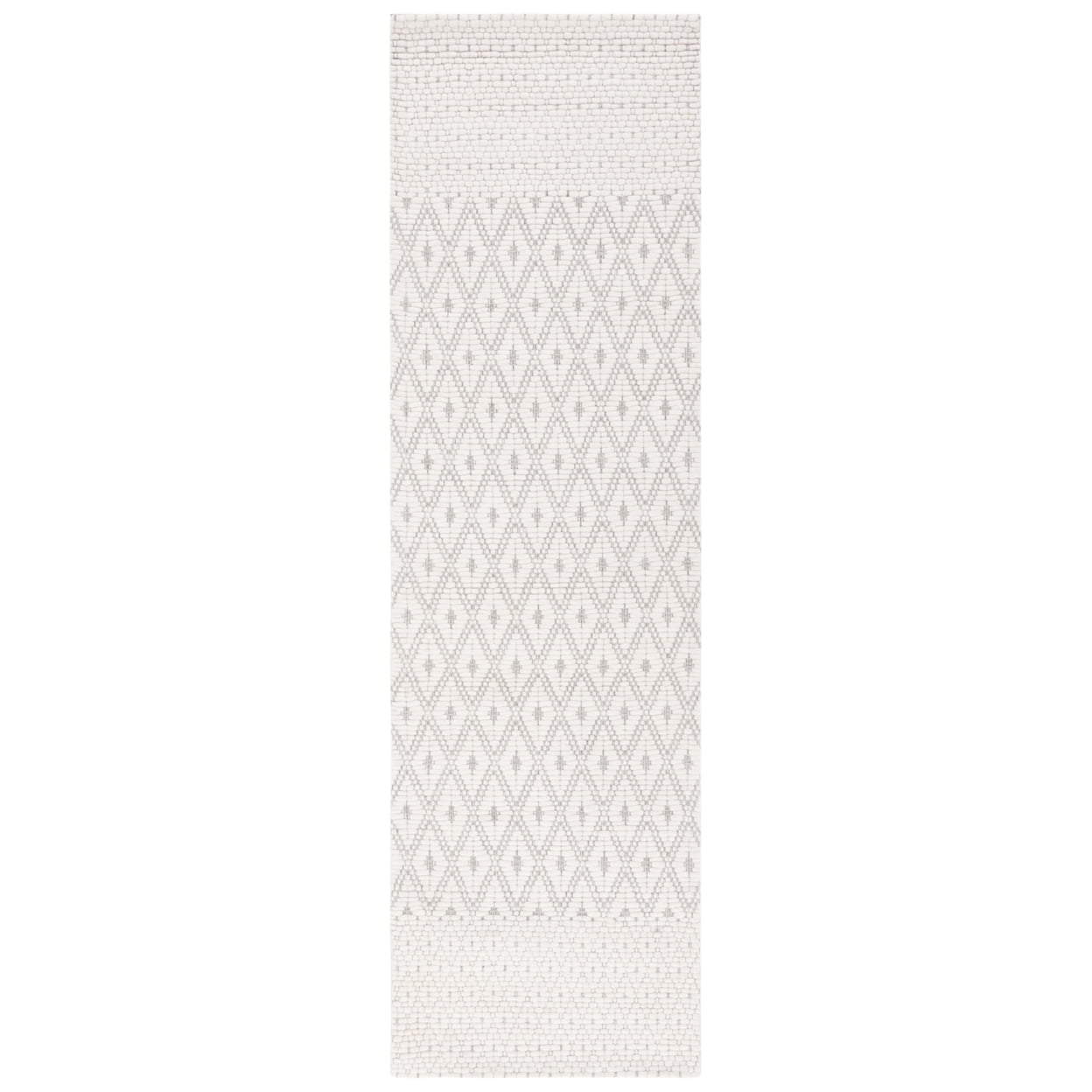 SAFAVIEH Marbella Ema Geometric Runner Rug, Ivory/Black, 2'3" x 8'
