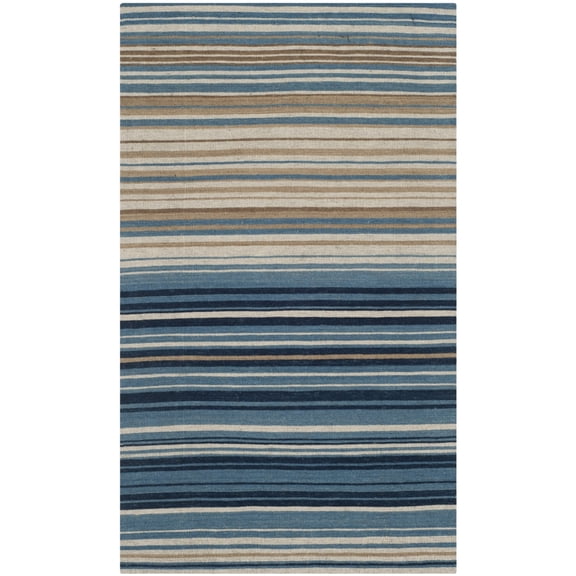 SAFAVIEH Marbella Ezekiel Striped Area Rug, Blue/Multi, 2'3" x 4'