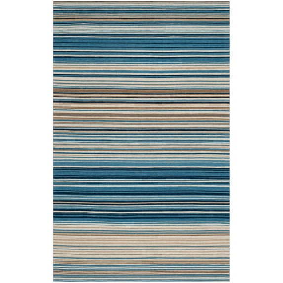 SAFAVIEH Marbella Ezekiel Striped Area Rug, Blue/Multi, 3' x 5'