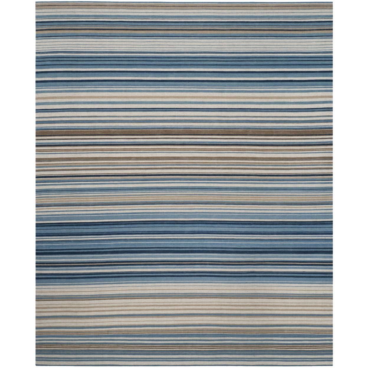 Marbella Blue and Beige Hand Loomed Wool Rug 4' x 6'