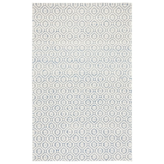 SAFAVIEH Marbella Fabiana Geometric Area Rug, Blue/Ivory, 4' x 6'