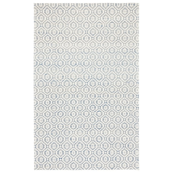 SAFAVIEH Marbella Fabiana Geometric Area Rug, Blue/Ivory, 8' x 10'