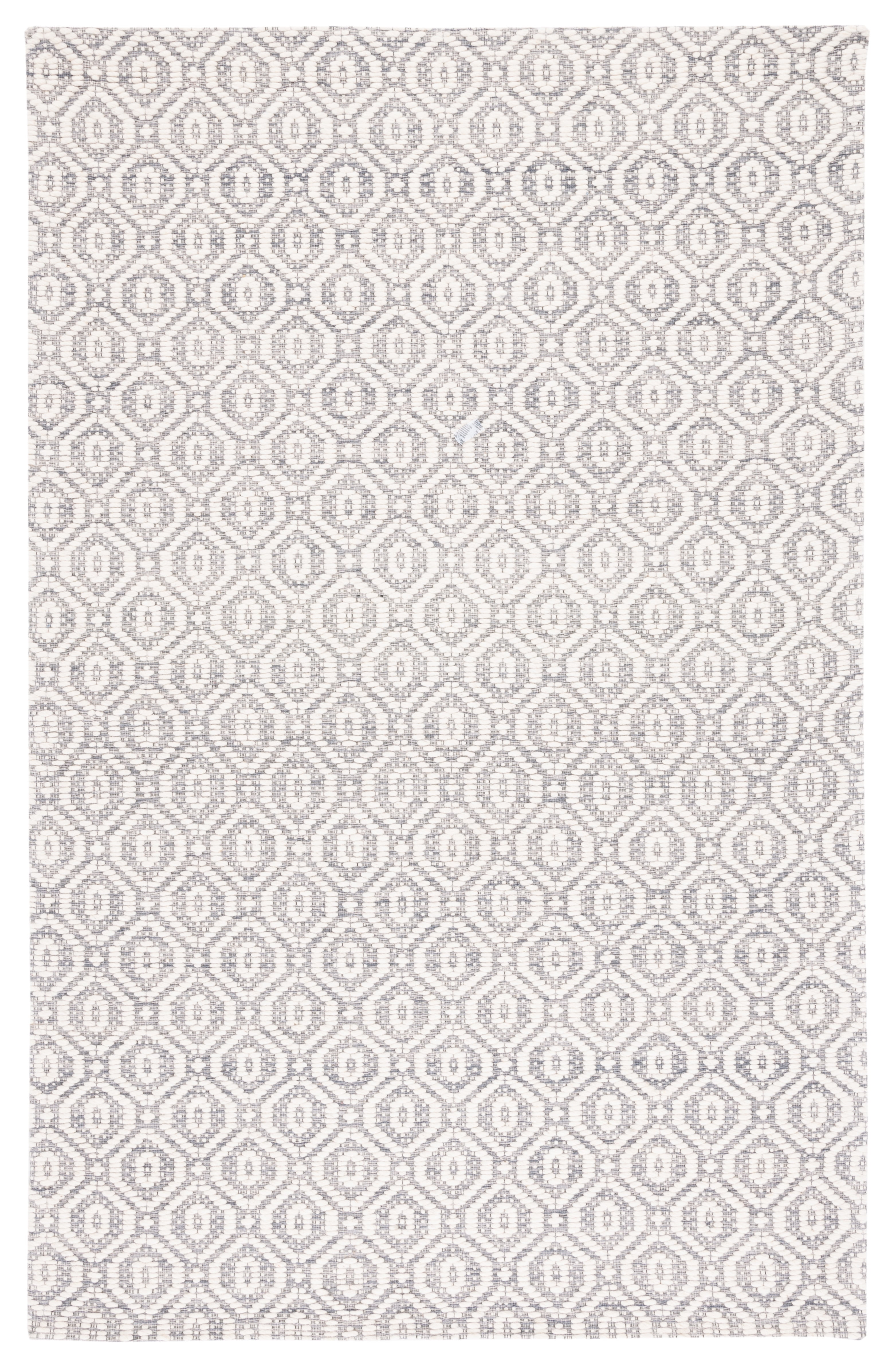 Grey and Ivory Handwoven Wool and Synthetic Area Rug, 8' x 10'