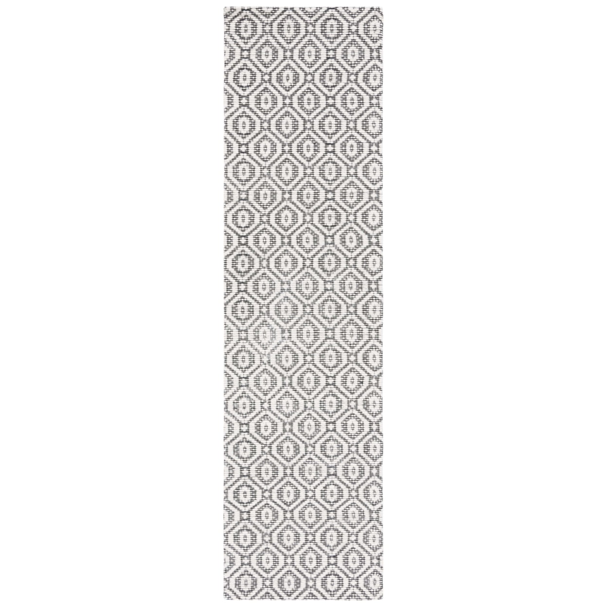 SAFAVIEH Marbella Fabiana Geometric Runner Rug, Black/Ivory, 2'3" x 9 ...