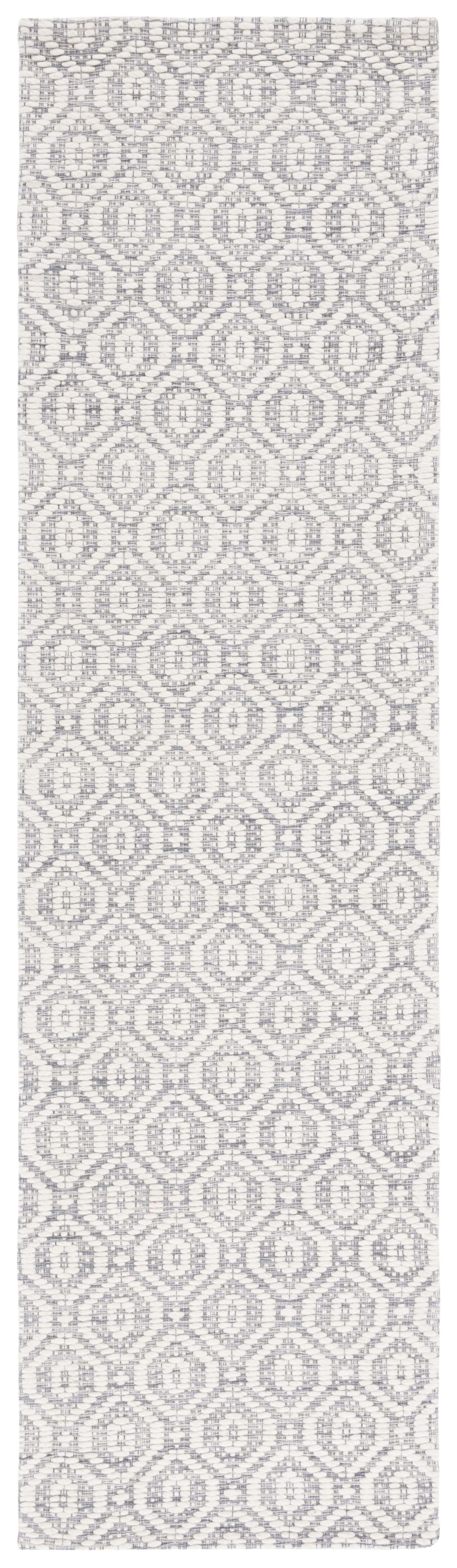 SAFAVIEH Marbella Fabiana Geometric Runner Rug, Grey/Ivory, 2'3" x 9'