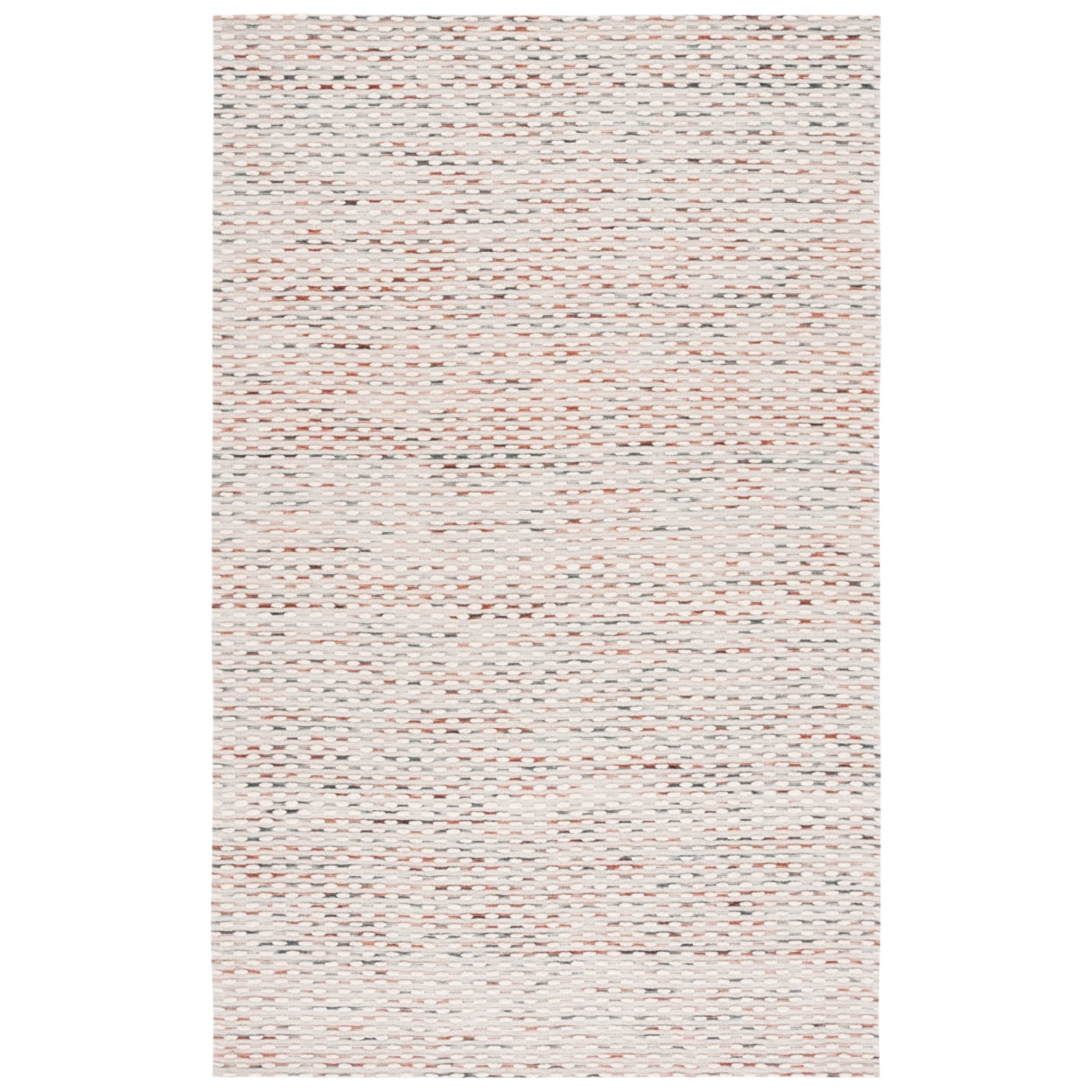 Marbella Beige and Rust Handwoven Wool Area Rug, 3' x 5'