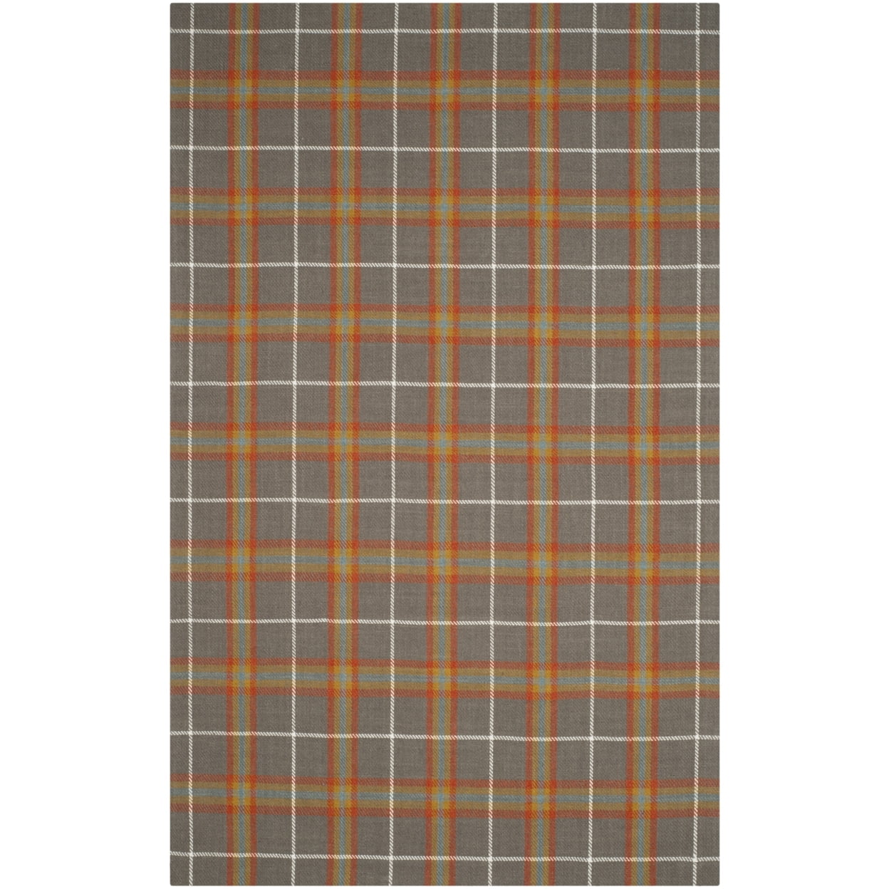 Marbella Gray and Orange Hand Loomed Wool Area Rug