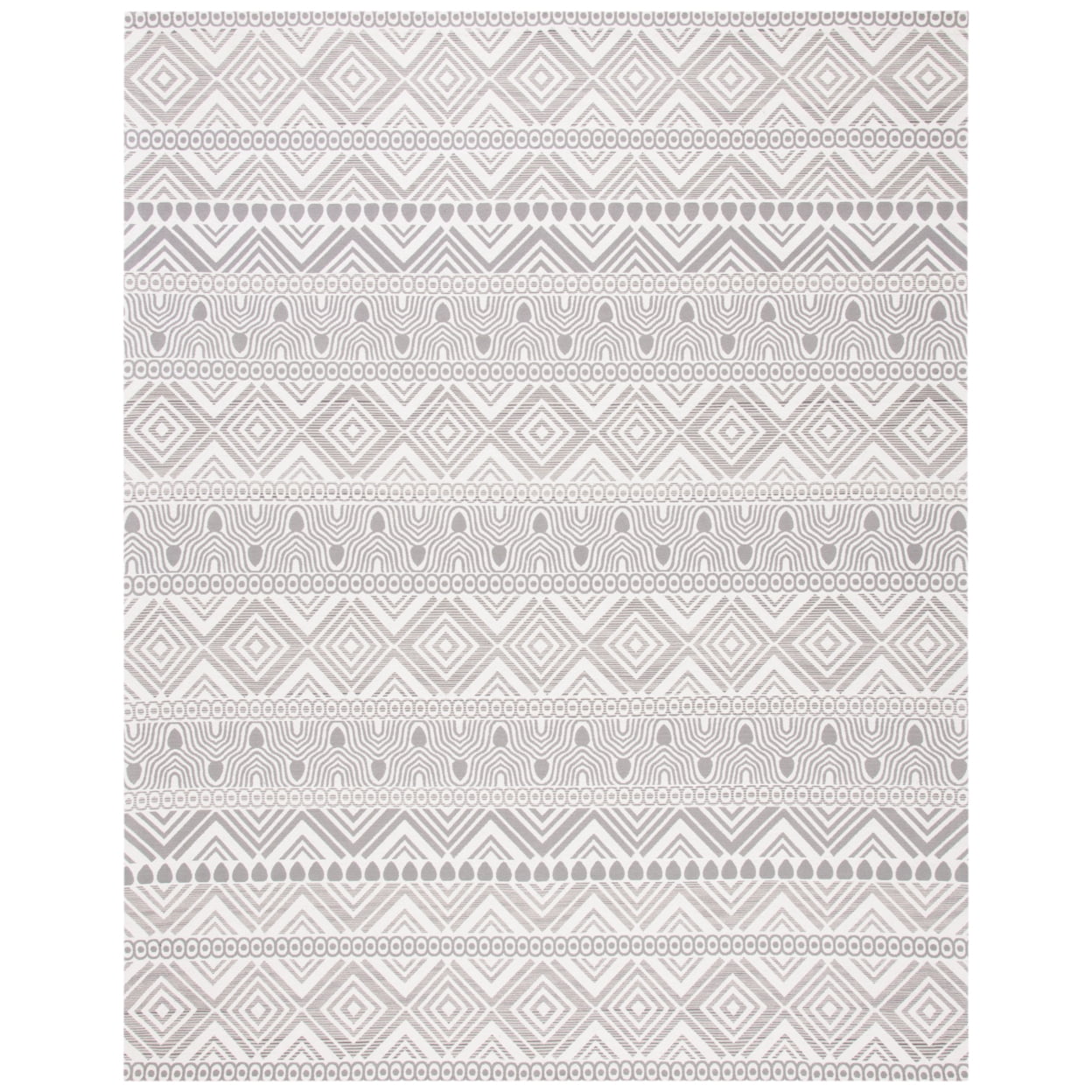 Marbella Gray Hand Woven Geometric Wool Area Rug