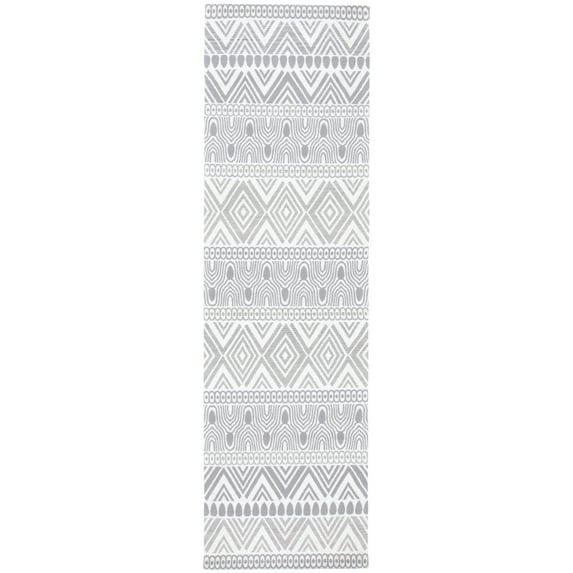 SAFAVIEH Marbella Handan Geometric Runner Rug, Grey, 2'3" x 8'