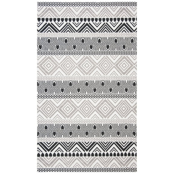 SAFAVIEH Marbella Handan Geometric Striped Area Rug, Black, 5' x 8'