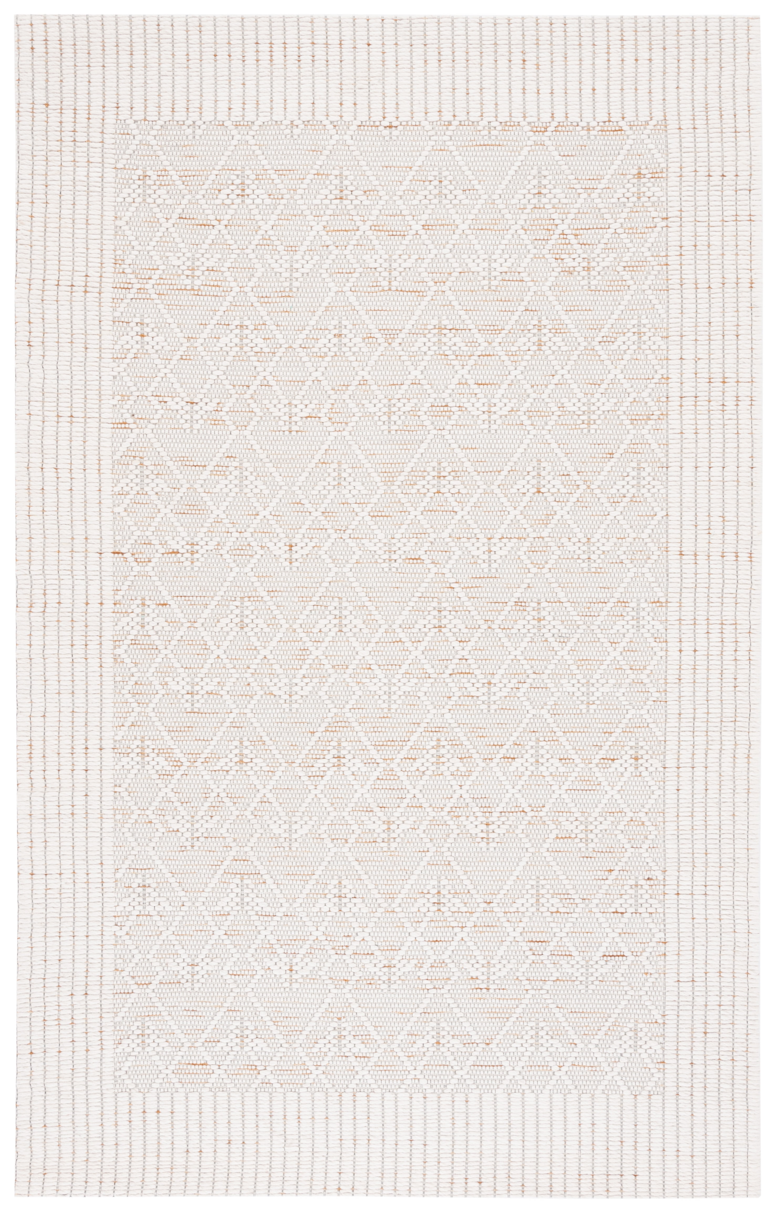 Ivory and Brown 3' x 5' Handmade Wool Area Rug