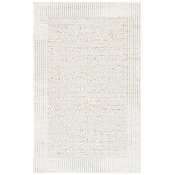 SAFAVIEH Marbella Helen Bordered Area Rug, Ivory/Brown, 3' x 5'