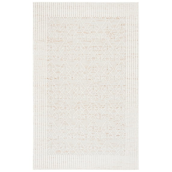 SAFAVIEH Marbella Helen Bordered Area Rug, Ivory/Brown, 3' x 5'
