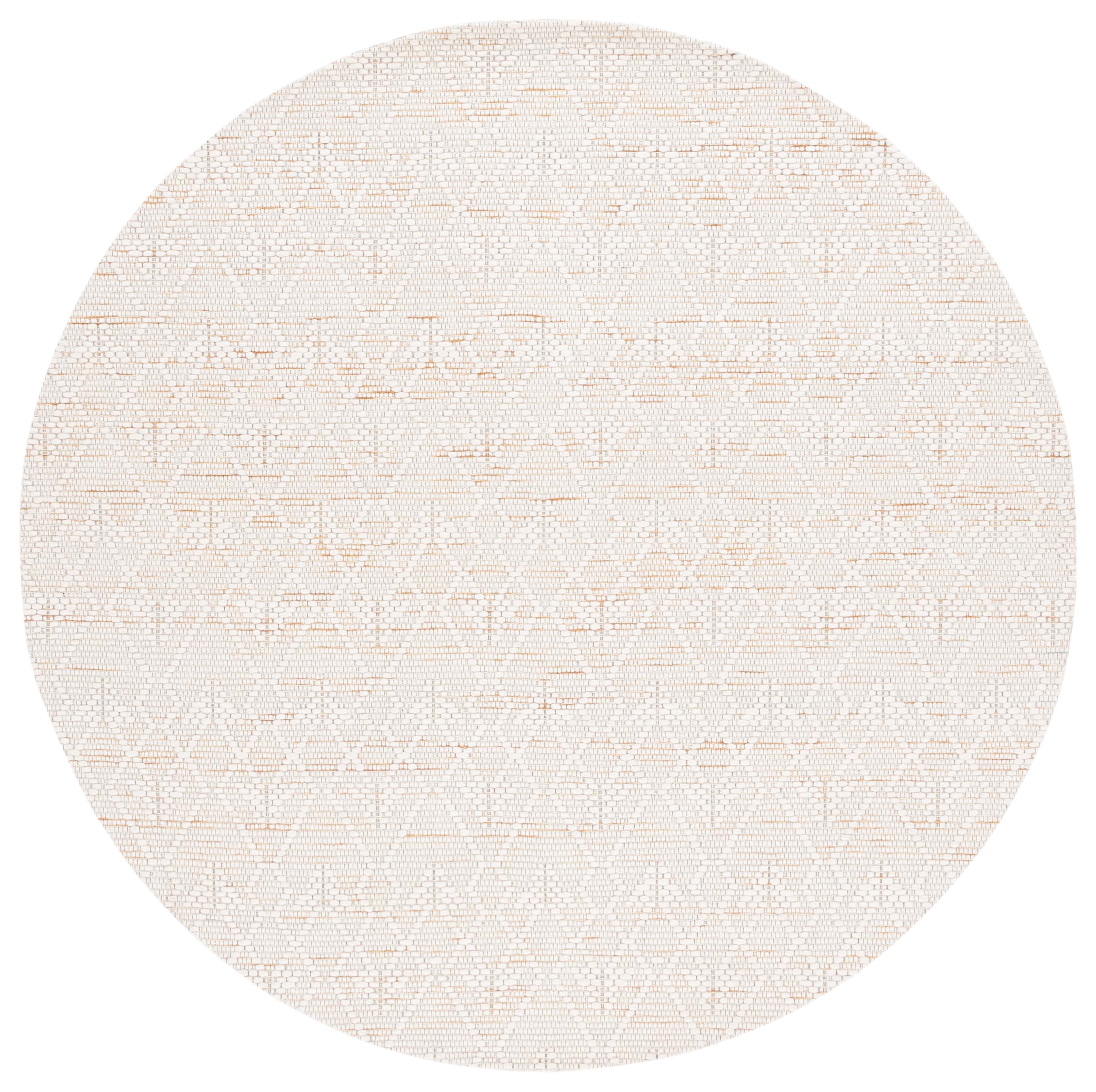 SAFAVIEH Marbella Helen Bordered Area Rug, Ivory/Brown, 6' x 6' Round