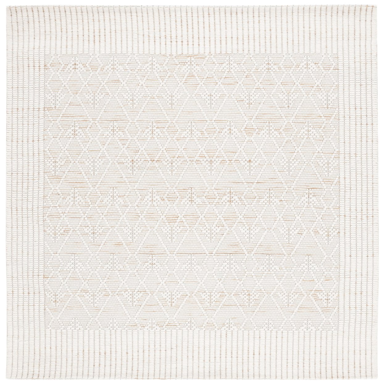 SAFAVIEH Marbella Helen Bordered Area Rug, Ivory/Brown, 6' x 6' Square