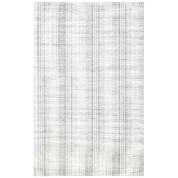 SAFAVIEH Marbella Ibrahim Striped Area Rug, Light Grey/Beige, 4' x 6'