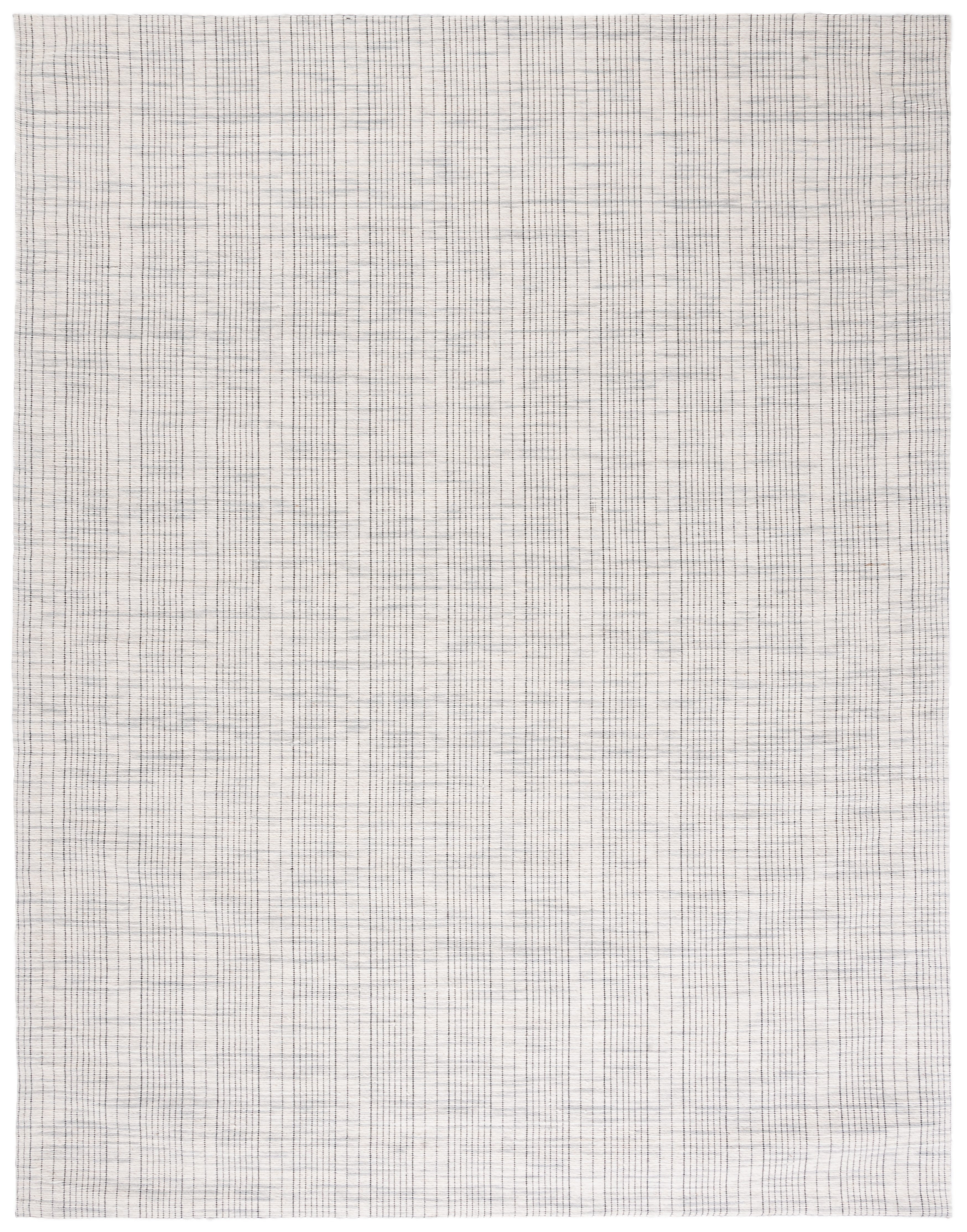 Gray and Beige Wool Stripe Flat Woven 8' x 10' Rug