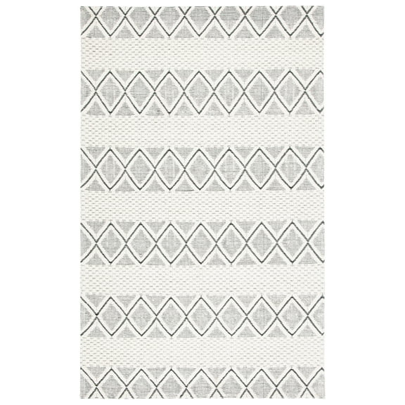 SAFAVIEH Marbella Ifrit Diamond Area Rug, Ivory/Black, 4' x 6'