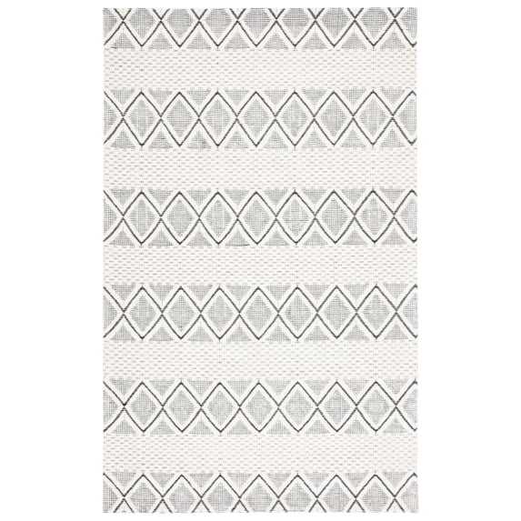 SAFAVIEH Marbella Ifrit Diamond Area Rug, Ivory/Black, 6' x 6' Square