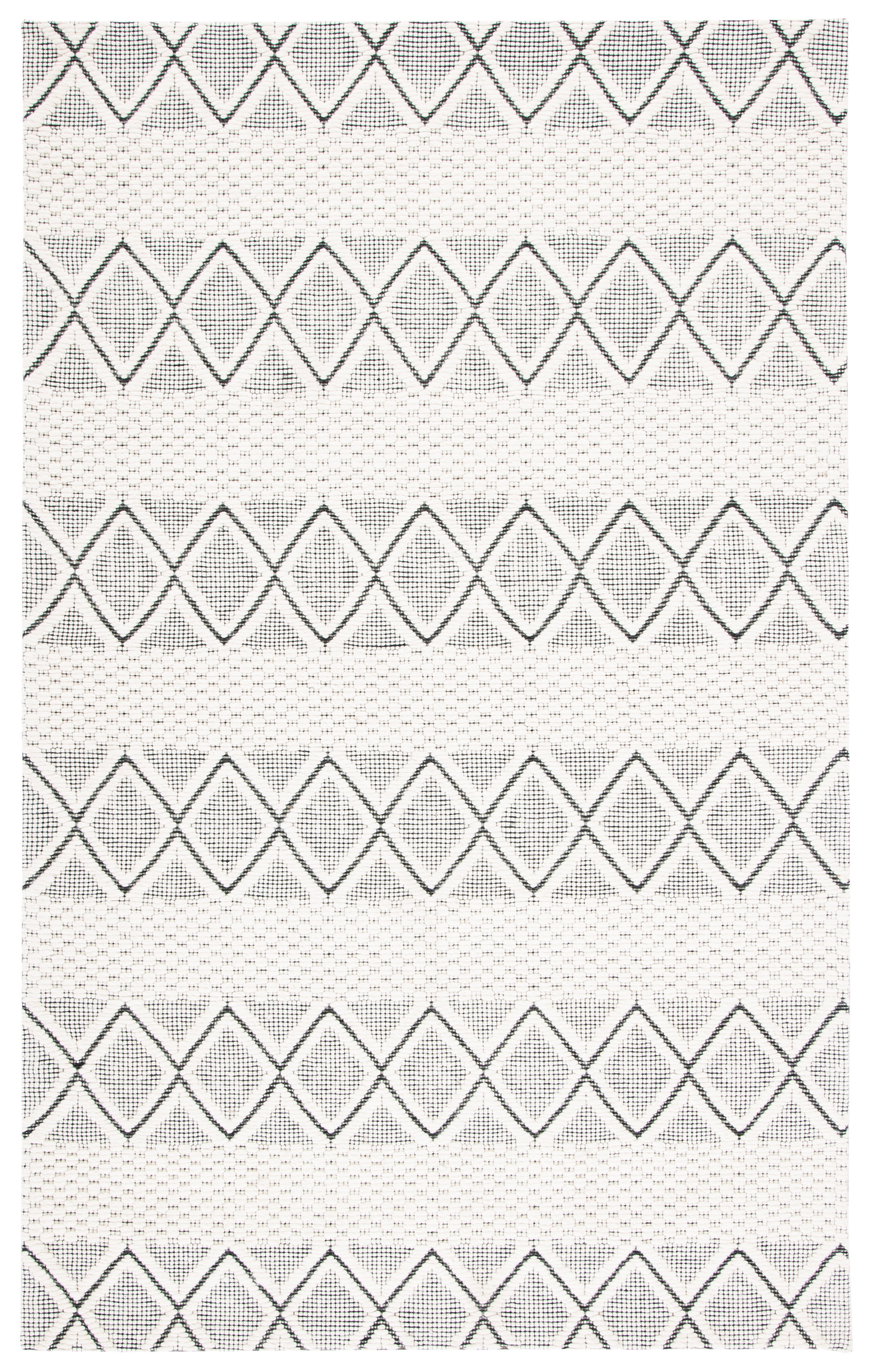 SAFAVIEH Marbella Ifrit Diamond Area Rug, Ivory/Black, 8' x 10'