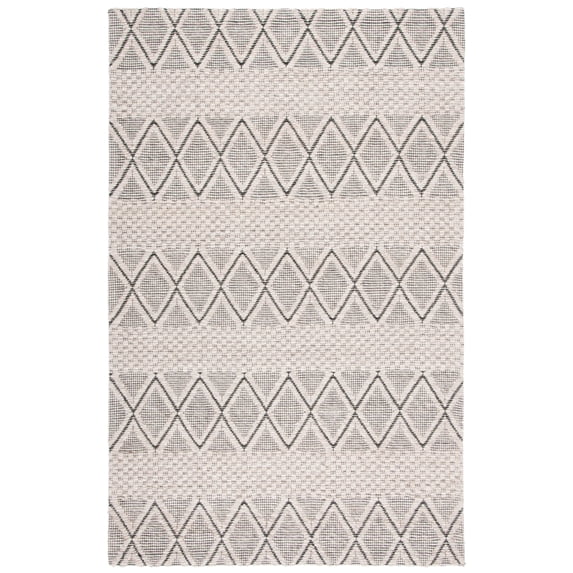 SAFAVIEH Marbella Ifrit Diamond Area Rug, Silver/Black, 5' x 8'