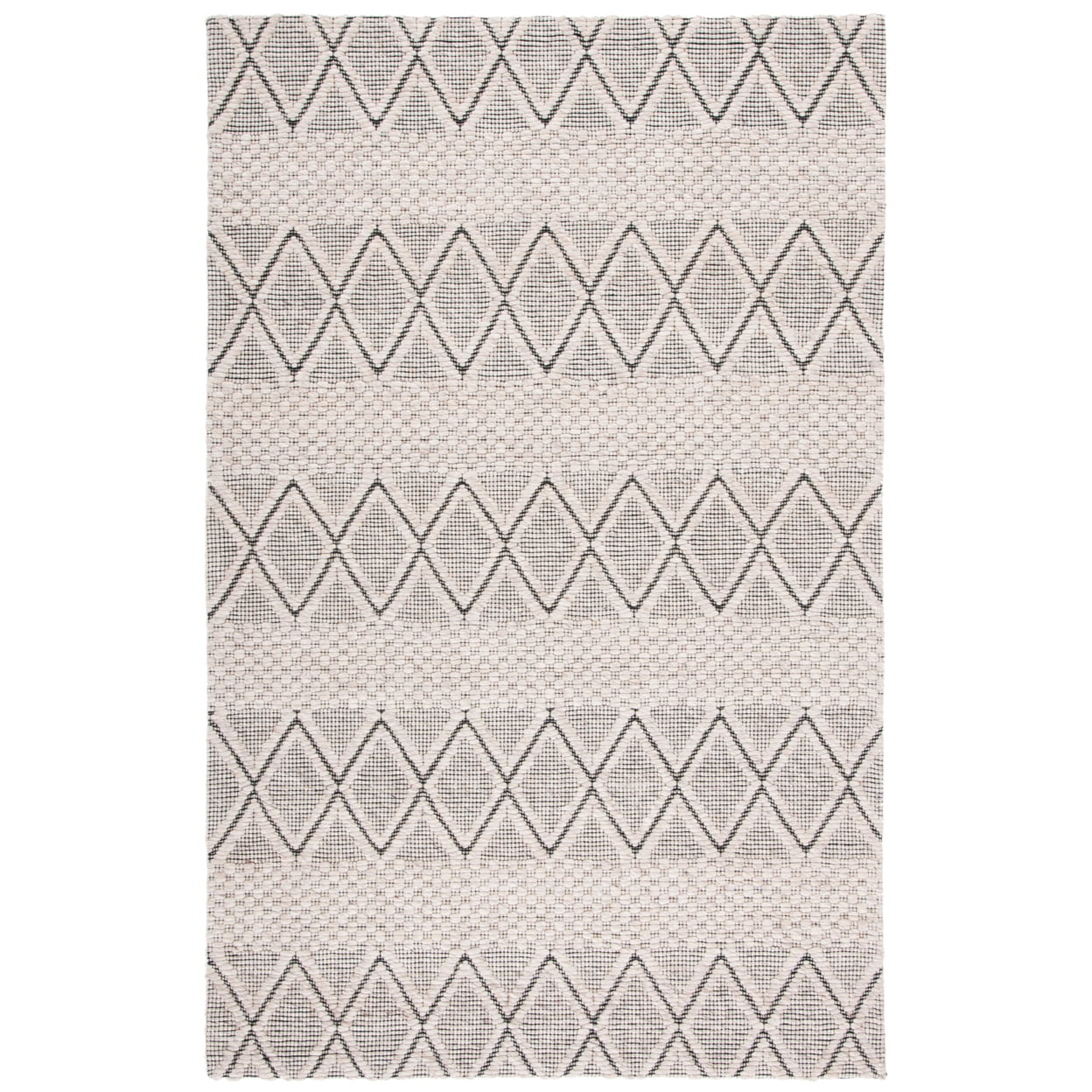 SAFAVIEH Marbella Ifrit Diamond Area Rug, Silver/Black, 6' x 6' Round