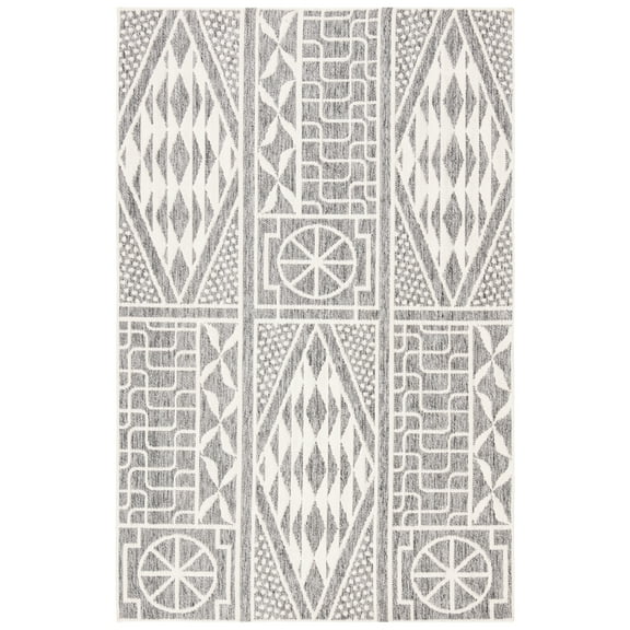 SAFAVIEH Marbella Katherine Abstract Polyester Area Rug, Grey/Ivory, 3' x 5'