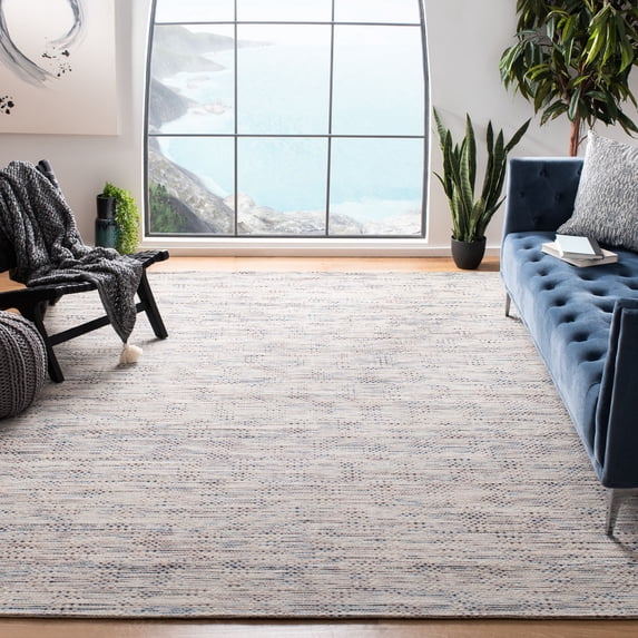 SAFAVIEH Marbella Johann Abstract Striped Area Rug, Blue/Beige, 6' x 9'