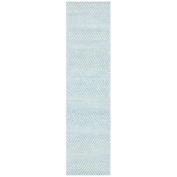 SAFAVIEH Marbella Keeleigh Diamond Runner Rug, Blue, 2'3" x 7'
