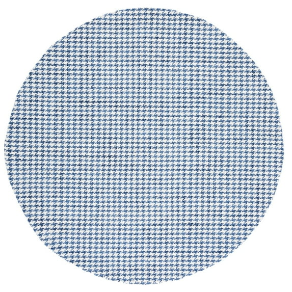 SAFAVIEH Marbella Kire Geometric Area Rug, Navy/Ivory, 6' x 6' Round