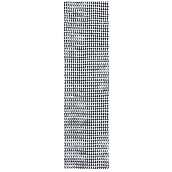 SAFAVIEH Marbella Kire Geometric Runner Rug, Black/Ivory, 2'3" x 9'