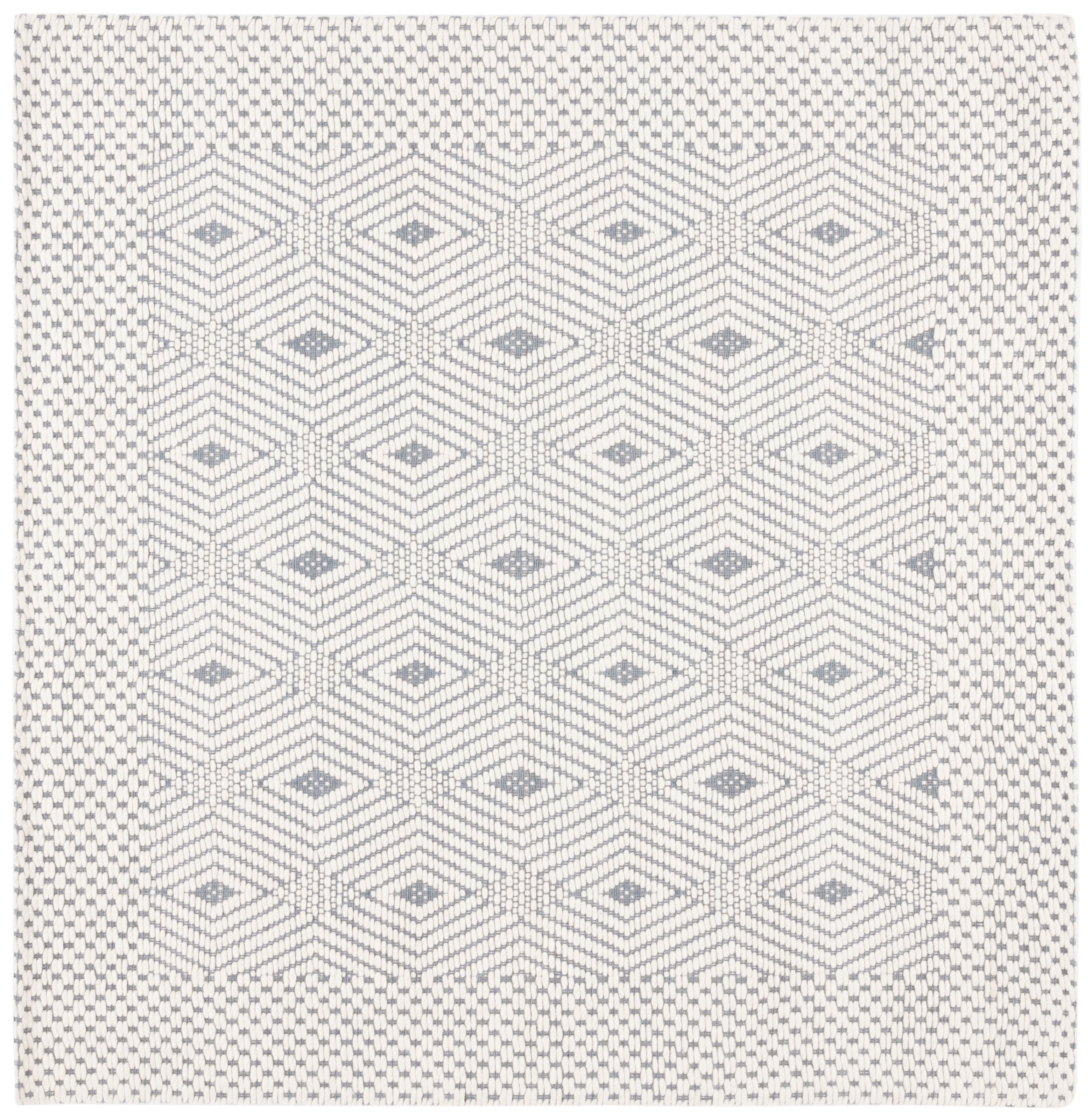 SAFAVIEH Marbella Lorelle Diamond Area Rug, Ivory/Grey, 6' x 6' Square