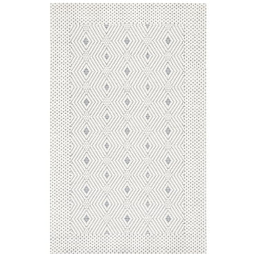 SAFAVIEH Marbella Lorelle Diamond Area Rug, Ivory/Grey, 8' x 10'