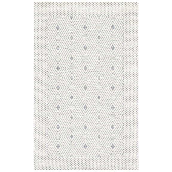 SAFAVIEH Marbella Lorelle Diamond Area Rug, Ivory/Grey, 8' x 10'