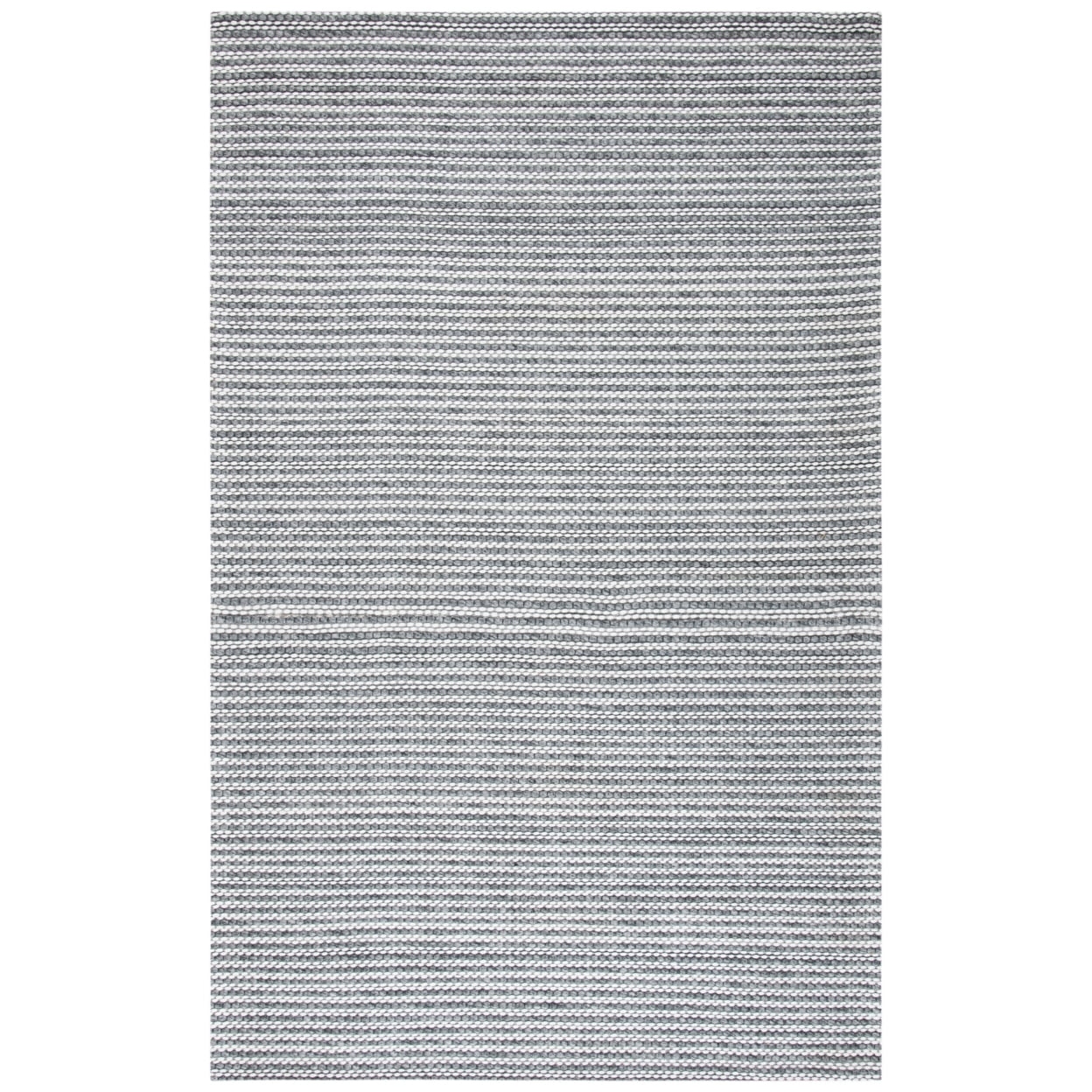 Ivory and Charcoal Flat Woven Wool Runner Rug