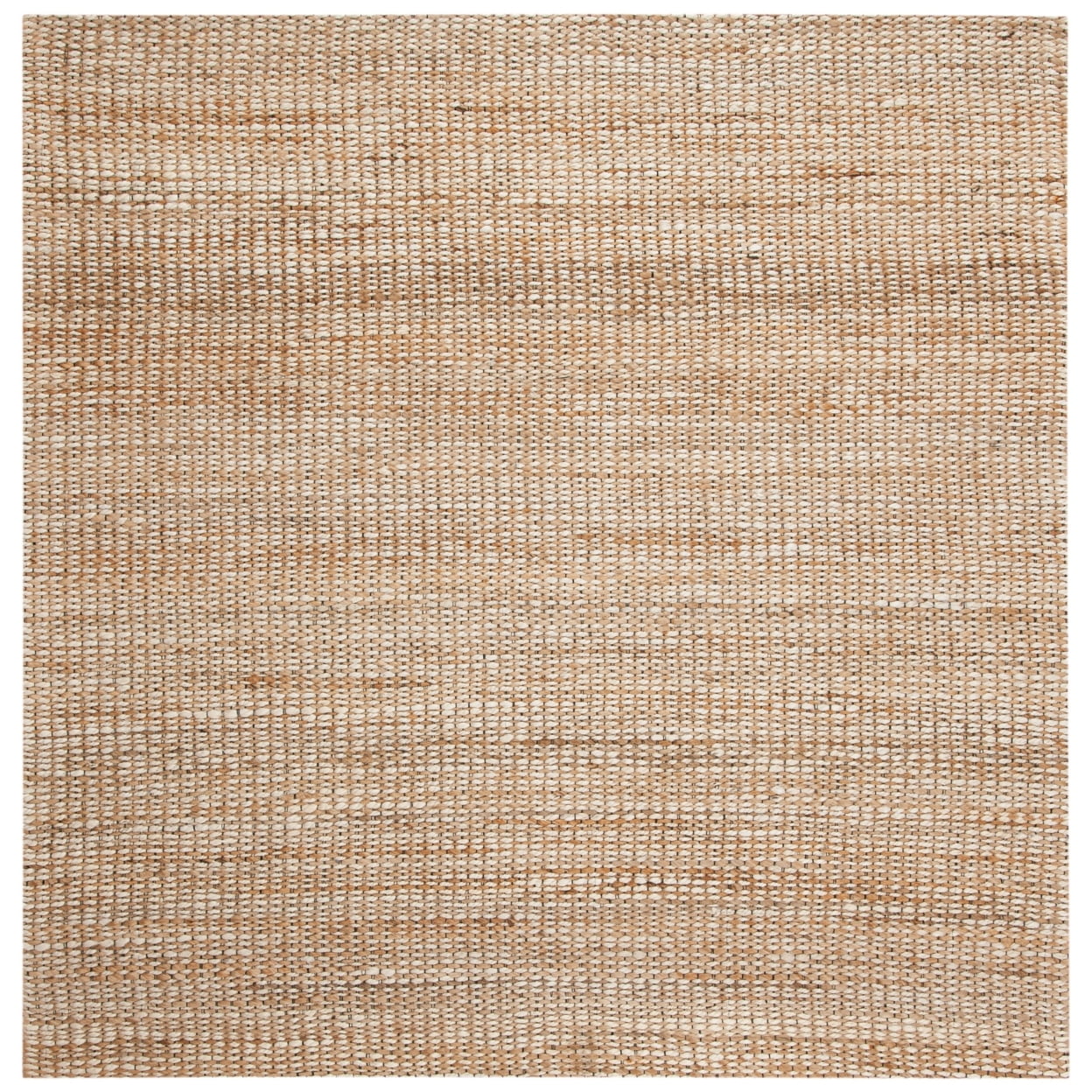 Handmade Natural Ivory Geometric Synthetic Square Rug