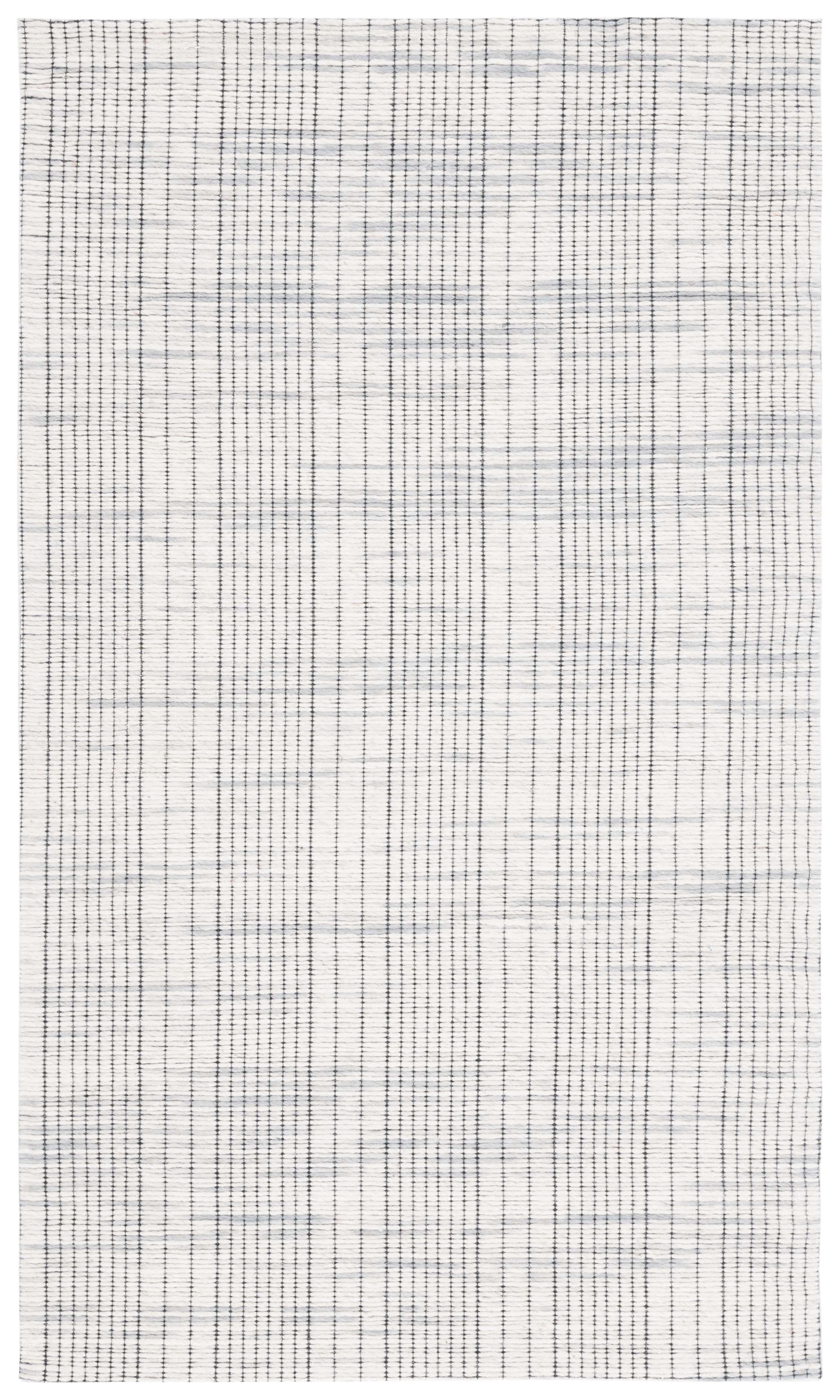 Gray Flat Woven Handmade Wool Rectangular Rug, 3x5 Feet