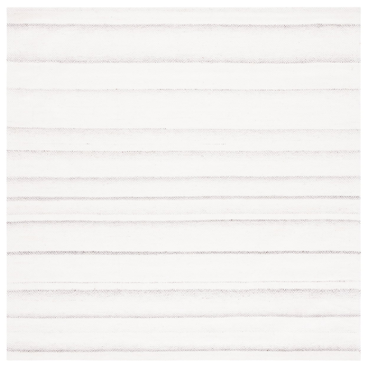 Grey and Ivory Flat Woven Wool Square Area Rug