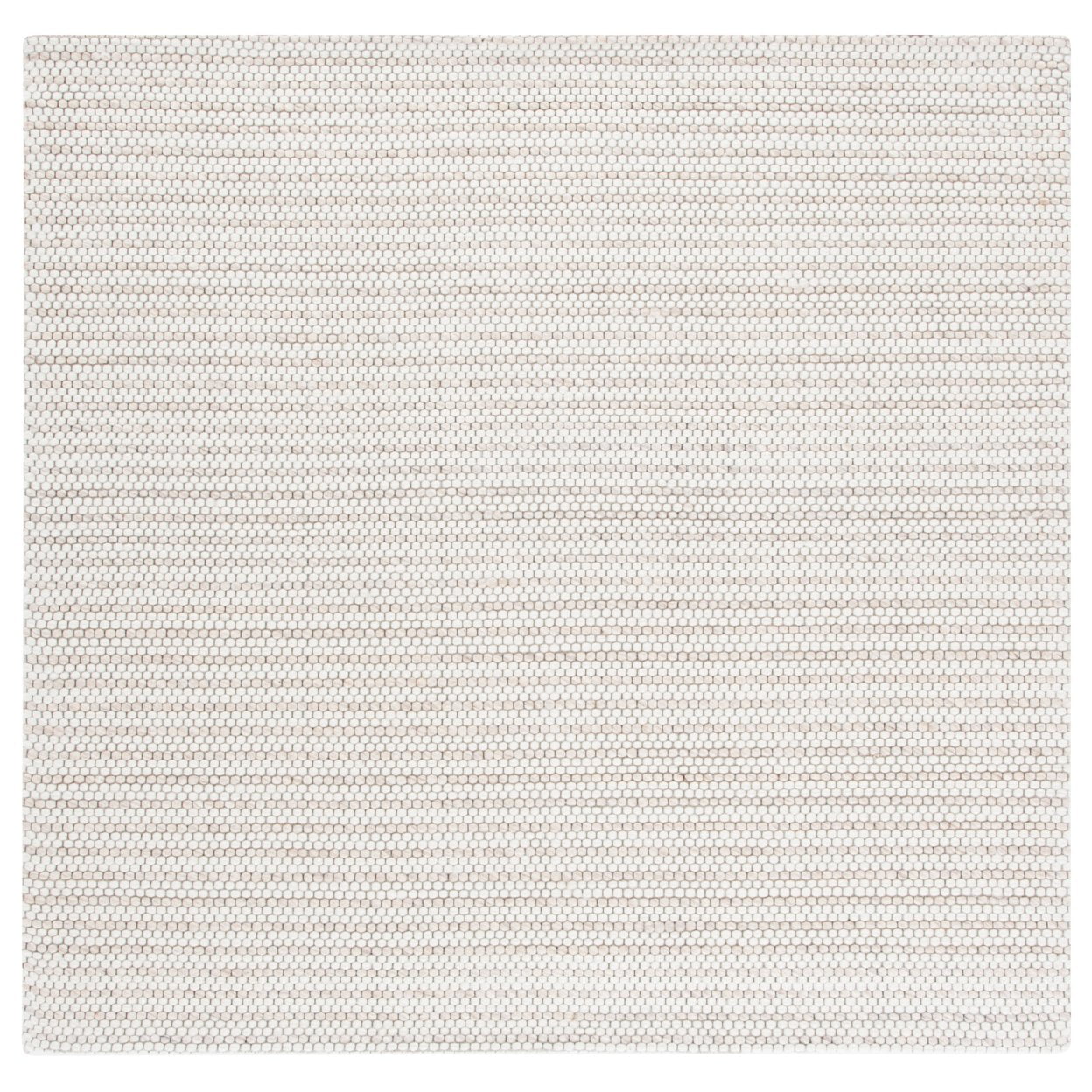 Marbella Ivory Flat Woven Handmade Wool Square Rug