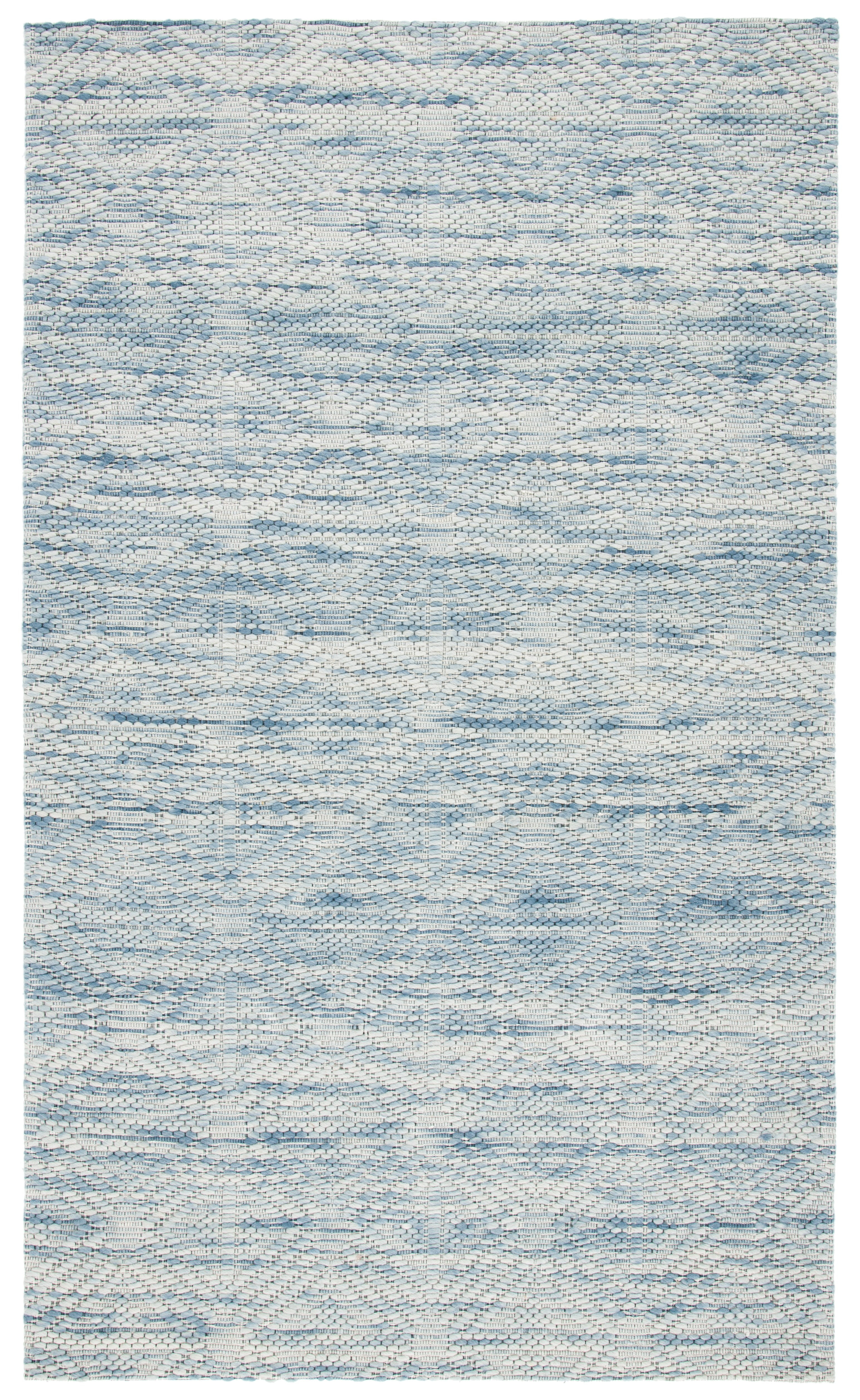 Marbella Light Blue and Beige Wool 3x5 Rectangular Rug