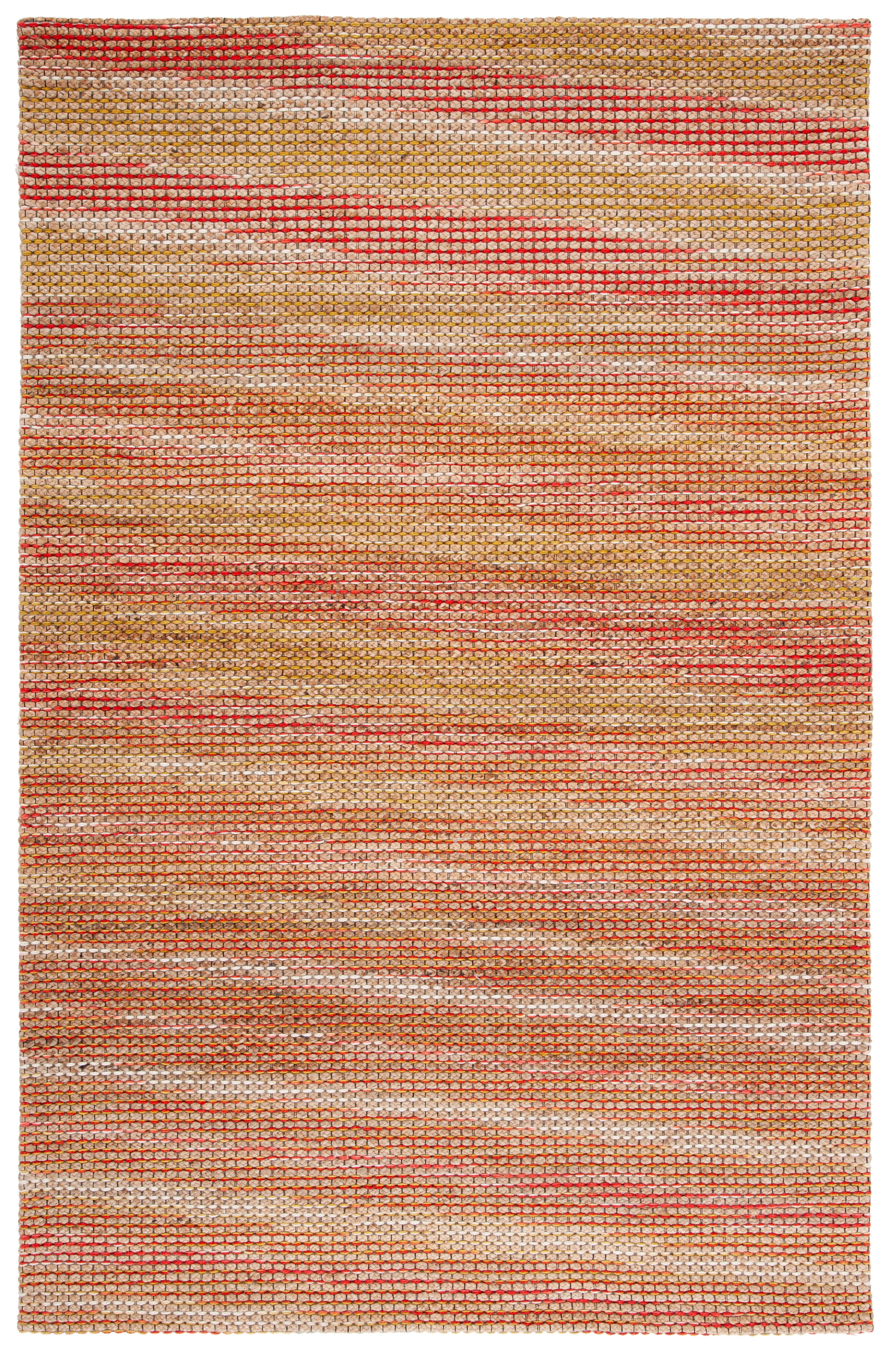 Marbella Red Flat Woven Handmade Wool Rug, 5x8 Feet