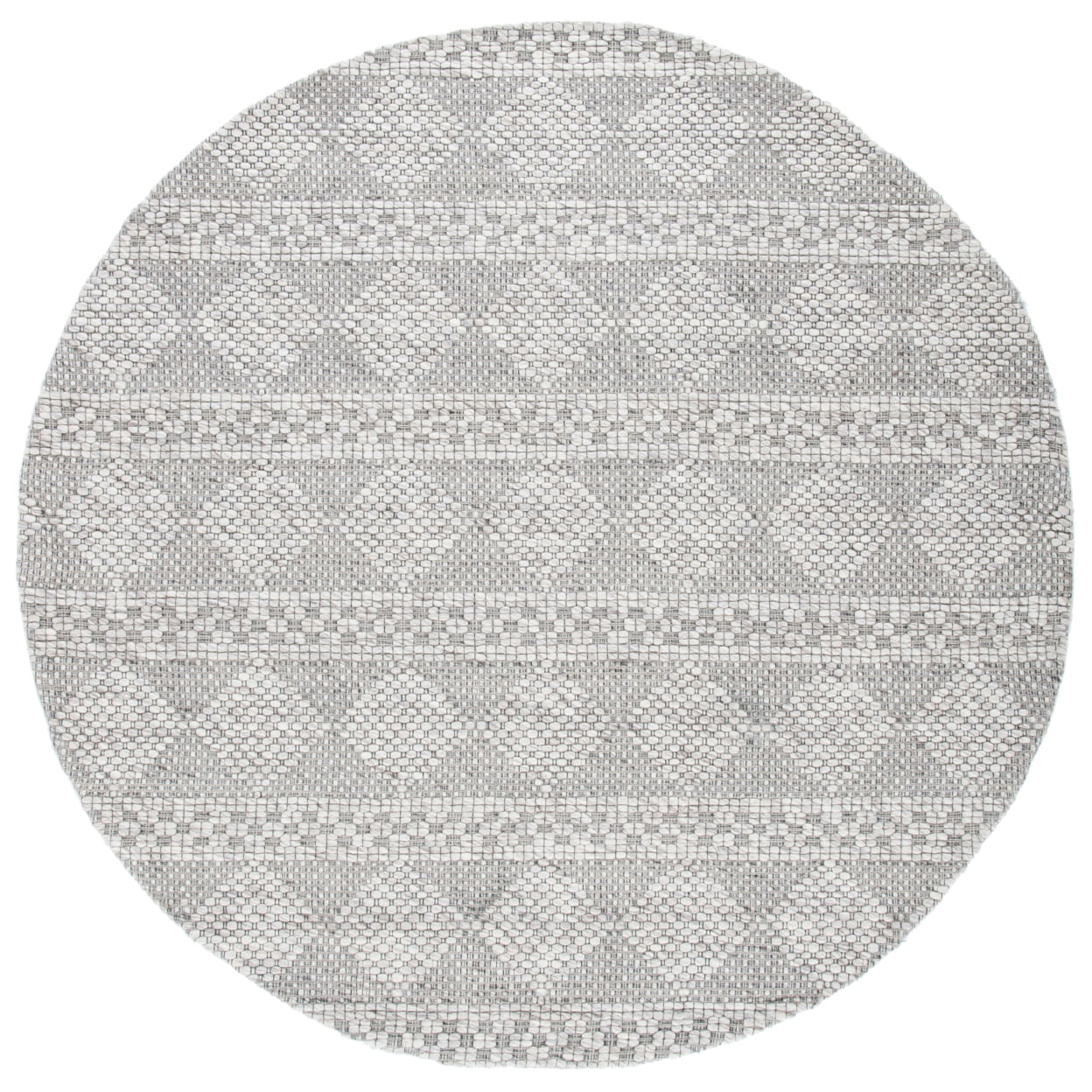SAFAVIEH Marbella Matilda Diamond Area Rug, Beige/Grey, 7' x 7' Round