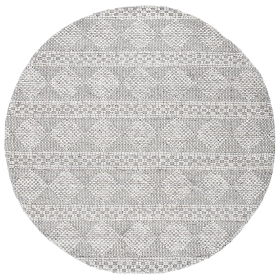 SAFAVIEH Marbella Matilda Diamond Area Rug, Beige/Grey, 7' x 7' Round