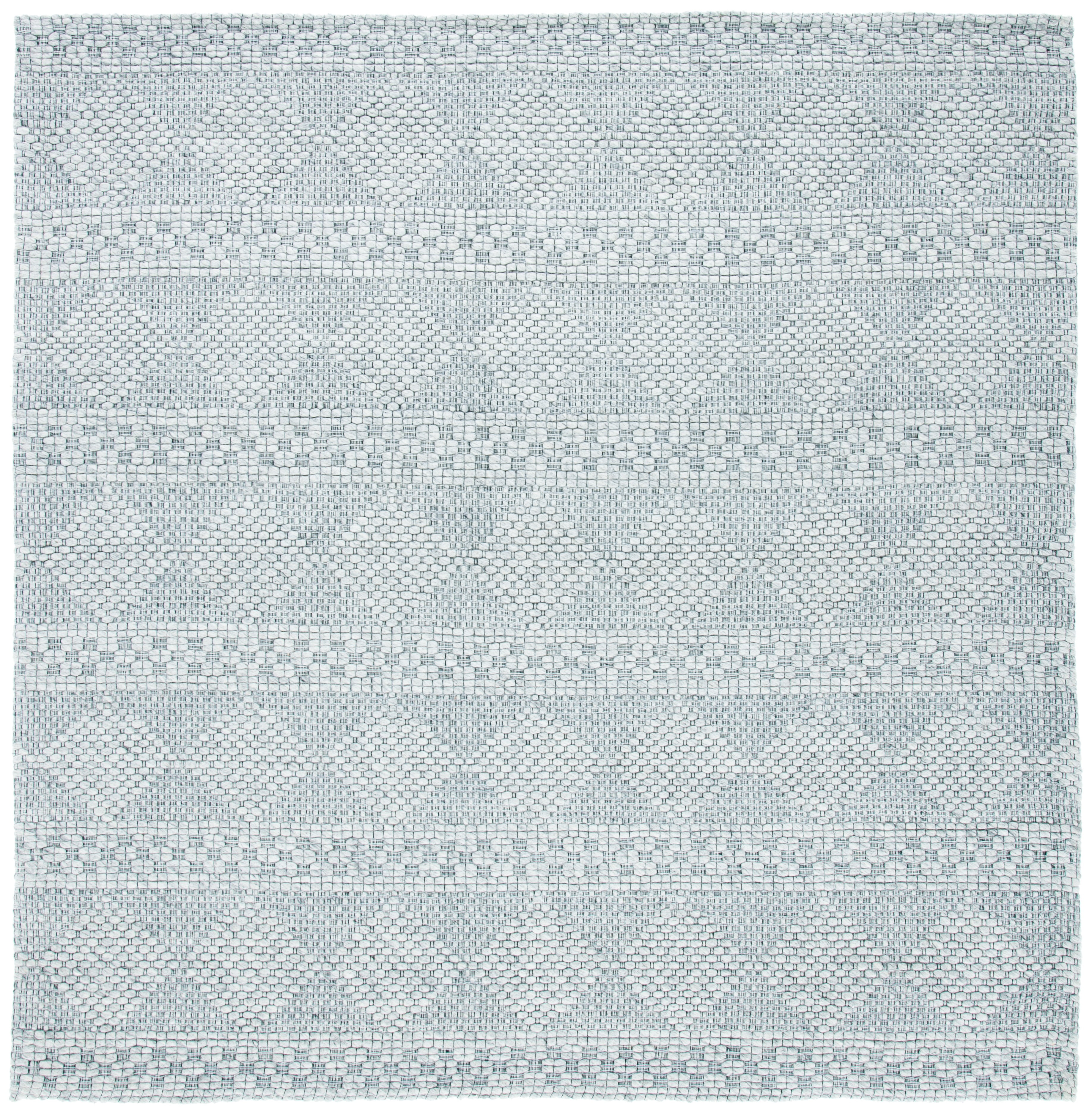 Elegant Handwoven Marbella 7' Square Gray Geometric Wool-Blend Rug
