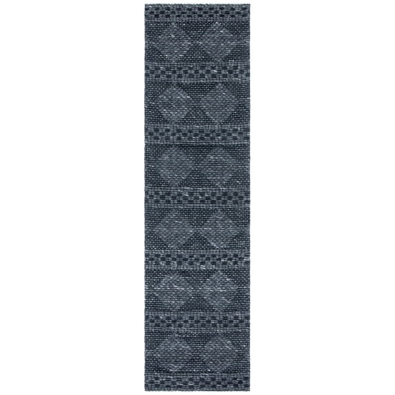 SAFAVIEH Marbella Matilda Diamond Runner Rug, Charcoal, 2'3" x 9'