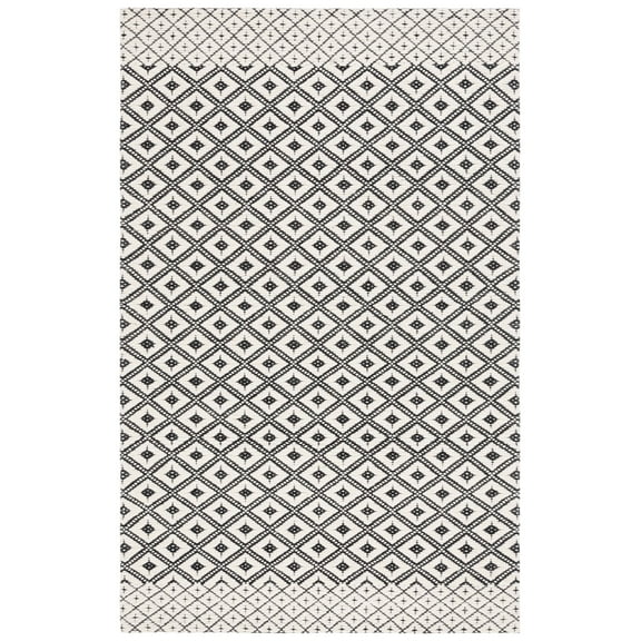 SAFAVIEH Marbella Mervyn Diamond Area Rug, Black/Ivory, 4' x 6'