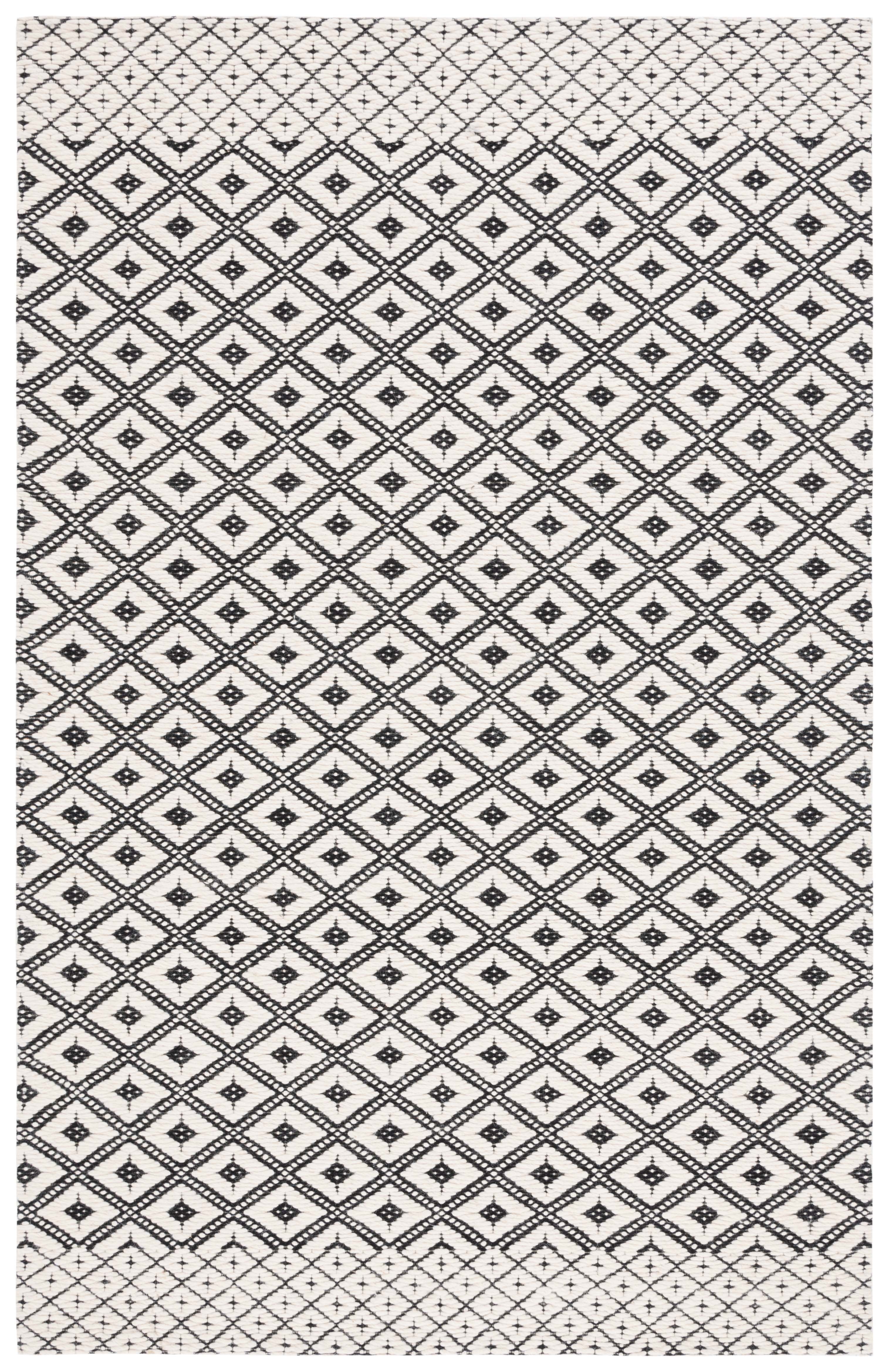 SAFAVIEH Marbella Mervyn Diamond Area Rug, Black/Ivory, 5' x 8'
