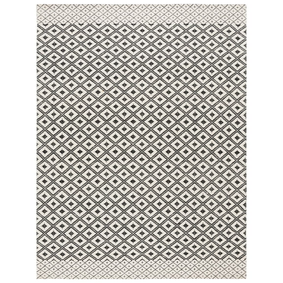 SAFAVIEH Marbella Mervyn Diamond Area Rug, Black/Ivory, 8' x 10'